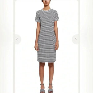 OPENING CEREMONY STRIPE TEE DRESS IN WHITE MULTI